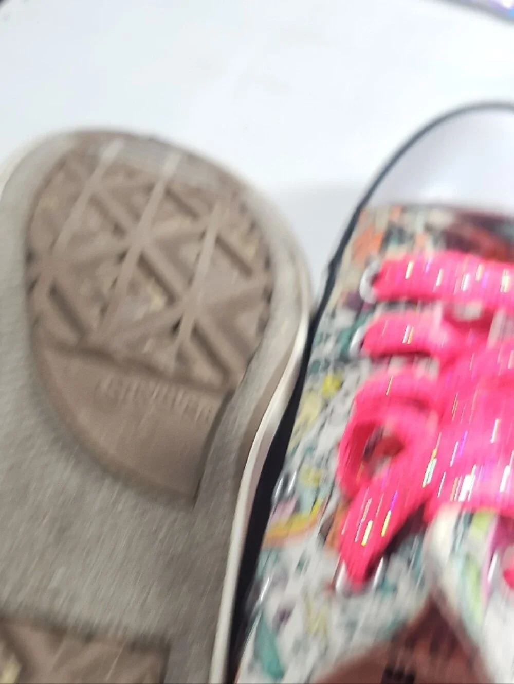 Converse Kids Low Top Sneakers with Bright Pink Glitter Laces